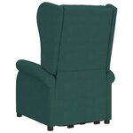 vidaXL Fauteuil de massage Vert foncé Tissu