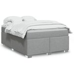 vidaXL Sommier à lattes de lit avec matelas Gris clair 160x200cm Tissu
