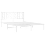vidaXL Cadre de lit métal avec tête de lit blanc 150x200 cm