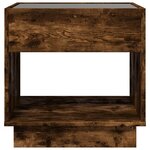 vidaXL Table basse avec LED Infinity chêne fumé 50x50x50 cm