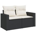 vidaXL Salon de jardin 11 Pièces avec coussins noir résine tressée