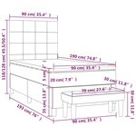 vidaXL Sommier à lattes de lit avec matelas Noir 90x190 cm Tissu