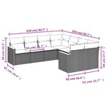 vidaXL Salon de jardin avec coussins 8Pièces mélange beige résine tressée