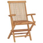 vidaXL Chaises de jardin avec coussins vert vif lot de 4 Bois de teck