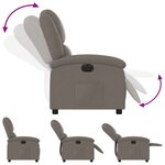 vidaXL Fauteuil inclinable électrique Taupe Tissu