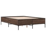vidaXL Cadre de lit chêne marron 160x200 cm bois d'ingénierie et métal
