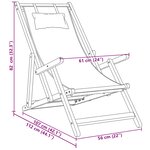 vidaXL Chaises de plage pliantes lot de 2 tissu et bois massif