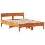 vidaXL Cadre de lit sans matelas cire marron 135x190cm bois pin massif