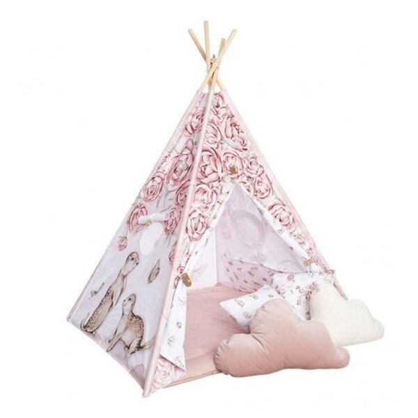 Tipi enfant Pivoine avec coussins