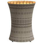 vidaXL Table d'appoint de jardin forme tambour gris rotin bois massif