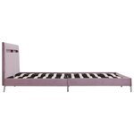 vidaXL Cadre de lit avec LED Rose Tissu 180x200 cm