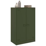 vidaXL Buffet vert olive 67x39x107 cm acier
