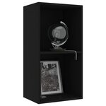 Vidaxl bibliothèque à 2 niveaux noir 40x30x76 5 cm aggloméré