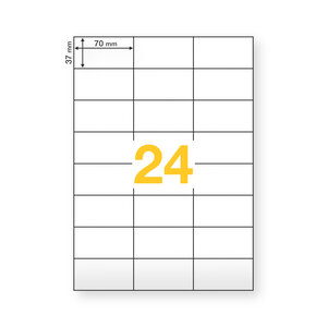 100 planches de 24 étiquettes 70 x 37 mm