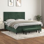 vidaXL Sommier à lattes de lit et matelas Vert foncé 160x200cm Velours