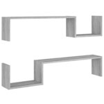 vidaXL Étagères murales 2Pièces Sonoma gris 100x15x20cm Bois d’ingénierie