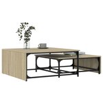 vidaXL Tables basses gigognes 2 Pièces chêne sonoma bois ingénierie métal
