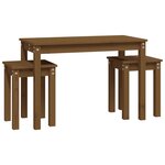 vidaXL Tables gigognes 3 Pièces Marron miel Bois de pin massif