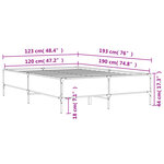vidaXL Cadre de lit chêne sonoma 120x190 cm bois d'ingénierie et métal