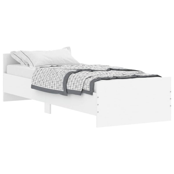 vidaXL Cadre de lit blanc 75x190 cm petit simple bois d'ingénierie
