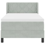lit box spring vidaXL avec matelas gris clair 90x200 cm en velours