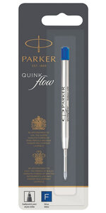 PARKER recharge bille Quinkflow pointe fine bleue blister X 1