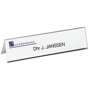 Porte-noms chevalet double-face L. 25 x H. 6 cm (Lot de 25)