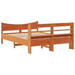 vidaXL Cadre de lit et tête de lit cire marron 135x190 cm bois de pin