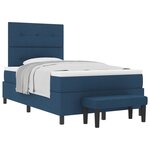 vidaXL Lit à Ressorts avec Matelas & Banc Bleu 120x190 cm Tissu