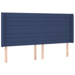 vidaXL Sommier à lattes de lit matelas et LED Bleu 160x200 cm Tissu