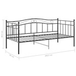 vidaXL Cadre de canapé-lit sans matelas noir métal 90x200 cm