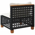 vidaXL Canapé de jardin sans accoudoirs coussins noir résine tressée