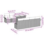 vidaXL Ensemble de Canapé de Jardin 9 Pièces avec Coussins Beige Rattan Poly