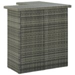 vidaXL Meuble de bar de jardin 16 Pièces et coussins Résine tressée Gris