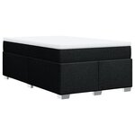 vidaXL Sommier à lattes de lit avec matelas Noir 120x200 cm Tissu