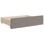 vidaXL Lit de jour avec gigogne et tiroirs taupe 90x200 cm tissu