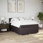 vidaXL Sommier à lattes de lit avec matelas Marron foncé 160x200 cm