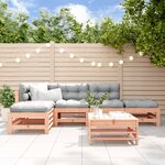 vidaXL Salon de jardin 6 Pièces avec coussins bois massif Douglas