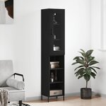vidaXL Buffet haut Noir 34 5x34x180 cm Bois d'ingénierie