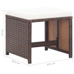 vidaXL Tabourets de jardin et coussins lot de 4 marron résine tressée