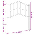 vidaXL Tête de lit métal blanc 80 cm