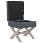 vidaXL Tabouret de rangement Gris foncé 45x45x49 cm Velours