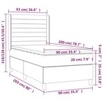 vidaXL Sommier à lattes de lit avec matelas Gris foncé 90x200 cm Tissu