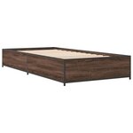 vidaXL Cadre de lit chêne marron 90x200 cm bois d'ingénierie et métal
