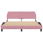 vidaXL Cadre de lit avec tête de lit Rose 160x200 cm Velours