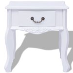 vidaXL Table de chevet MDF Blanc