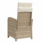 vidaXL Chaises inclinables de jardin lot de 2 avec repose-pied rotin