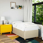 vidaXL Cadre de lit Crème 90x190 cm Tissu