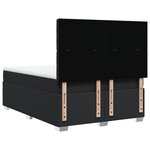 vidaXL Sommier à lattes de lit avec matelas Noir 140x200 cm Similicuir