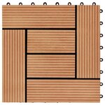 vidaXL Carreaux de terrasse 22 Pièces 30 x 30 cm 2 m² WPC Teck